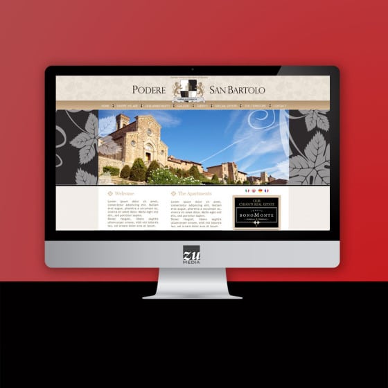 Realizzazione progetto grafico sito web Podere San Bartolo