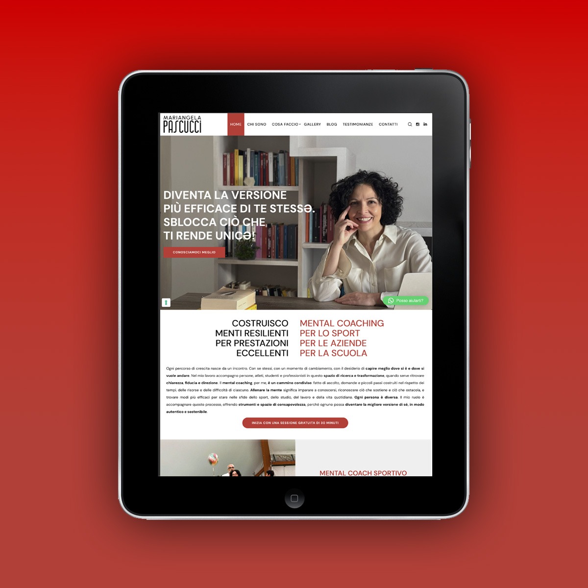 Restyling sito internet Firenze Mariangela Pascucci Mental Coach